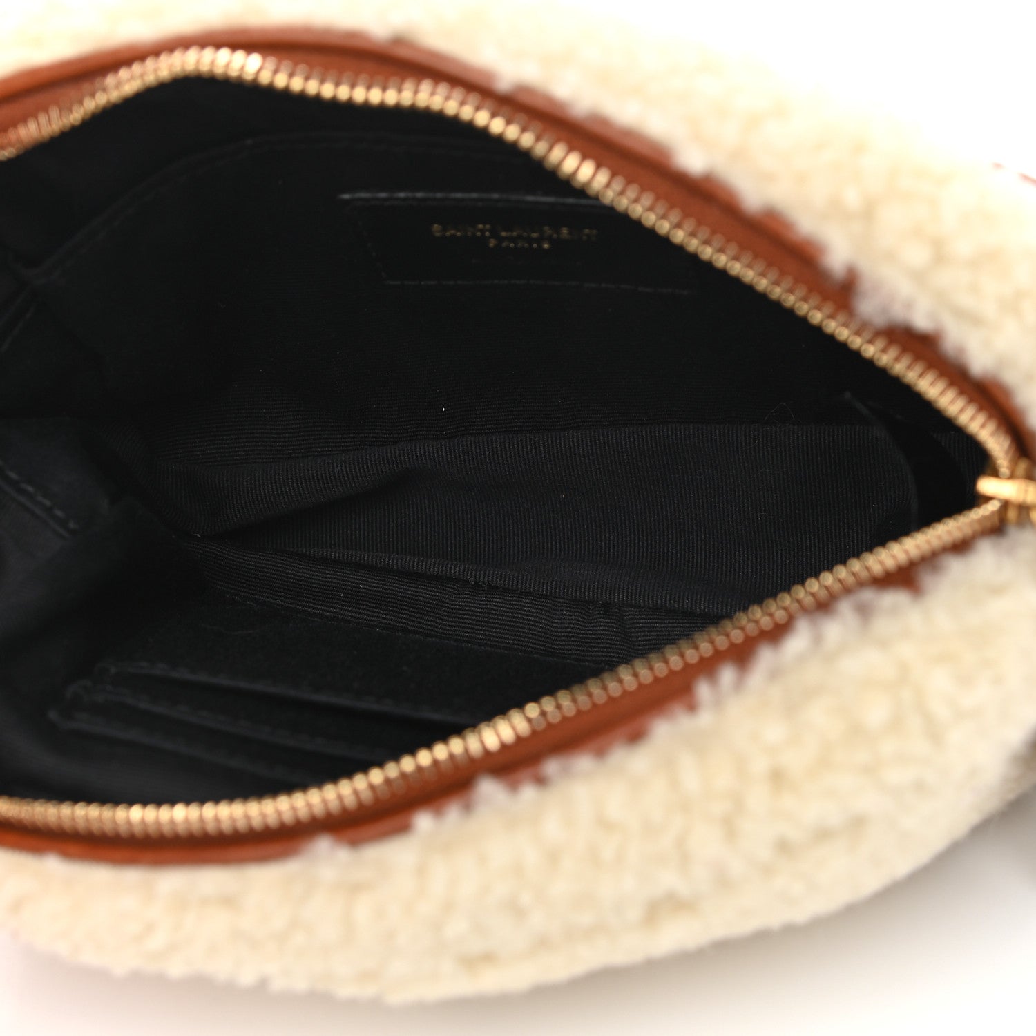 Saint Laurent Shearling Monogram Lou Belt Bag Beige 5 of 12