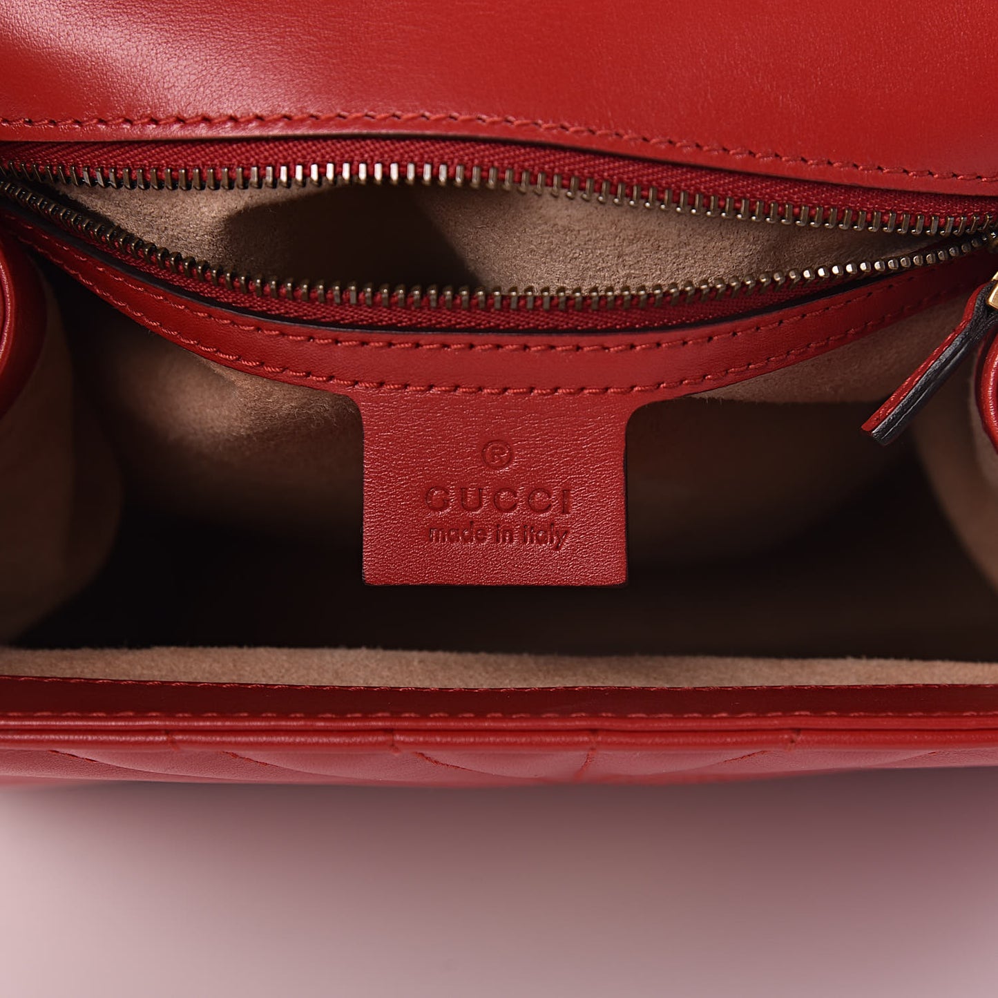 Calfskin Bamboo Trapuntata Queen Margaret Backpack Hibiscus Red