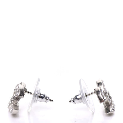 Chanel Crystal Mini Timeless CC Earrings Silver 2 of 3