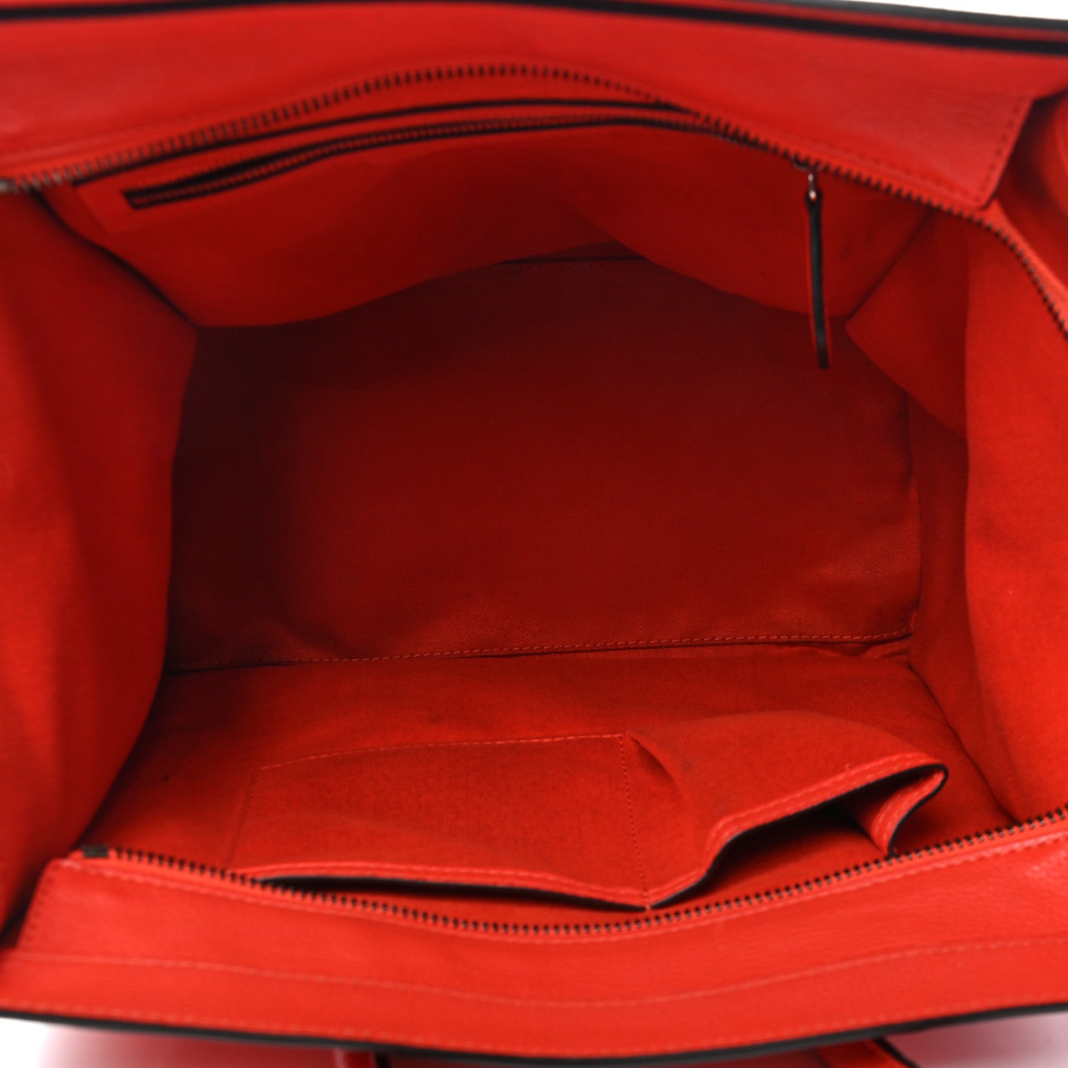 Celine Drummed Calfskin Mini Luggage Vermillion 5 of 10