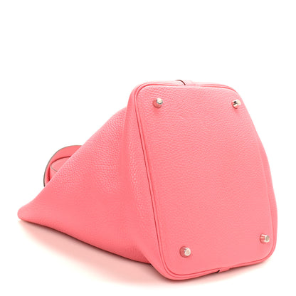 Hermes Taurillon Clemence Picotin Lock 22 MM Rose Azalee 4 of 12