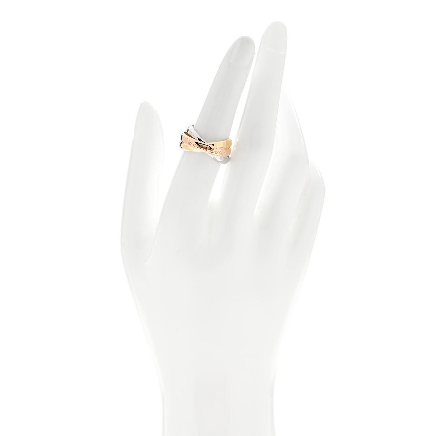 18K Pink Yellow White Gold Classic Les Must De Cartier Trinity Ring 55 7.25