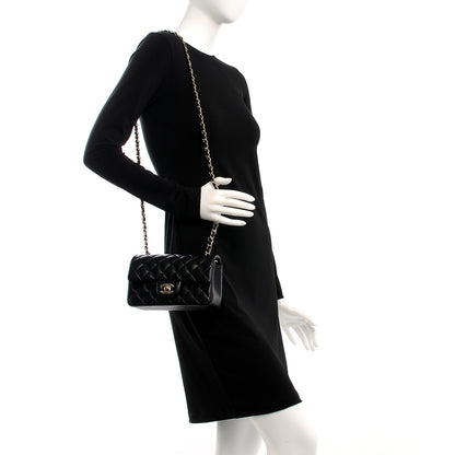 Chanel Lambskin Quilted Mini Rectangular Flap Black 2 of 8