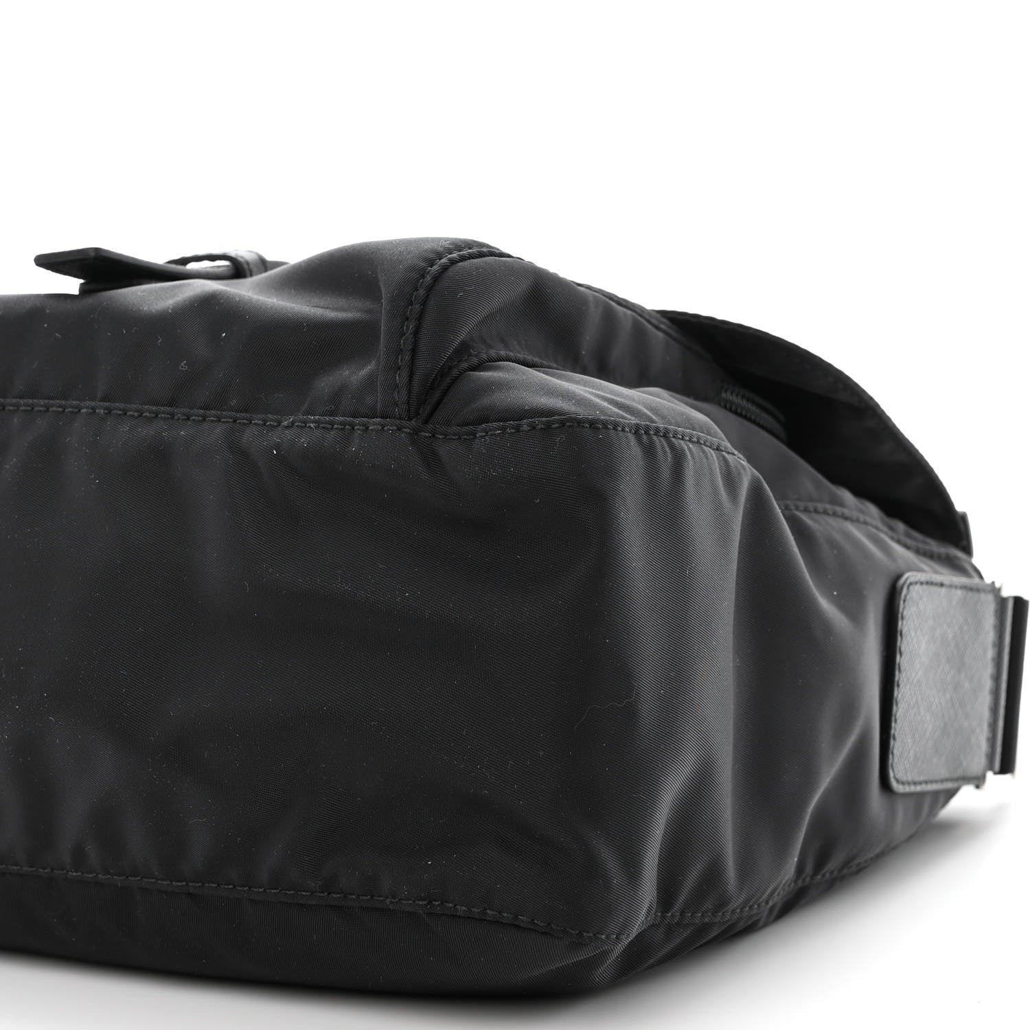 Prada Re-Nylon Vela Saffiano Pocket Single Buckle Messenger Shoulder Bag Black 12 of 12