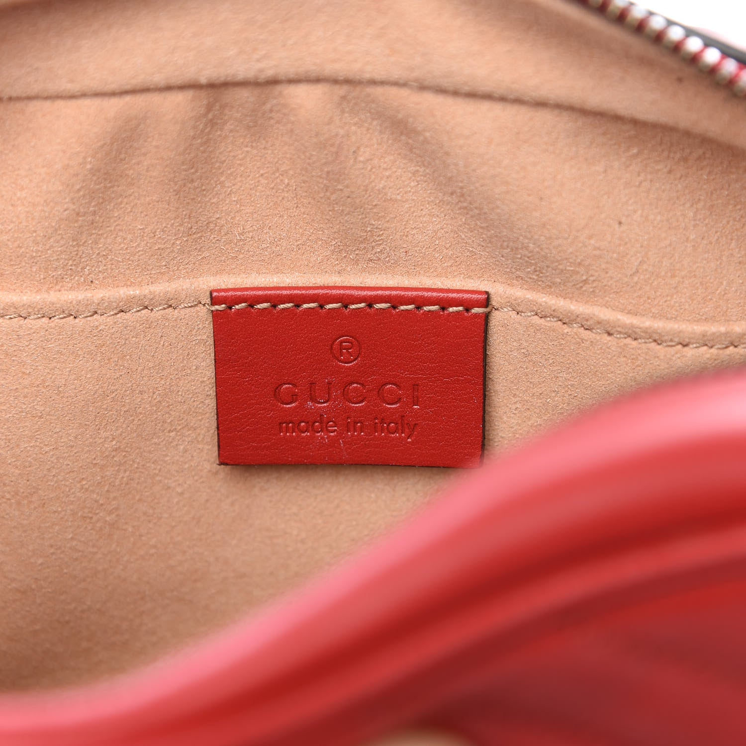 Gucci Calfskin Matelasse Mini GG Marmont Chain Shoulder Bag Hibiscus Red 5 of 8