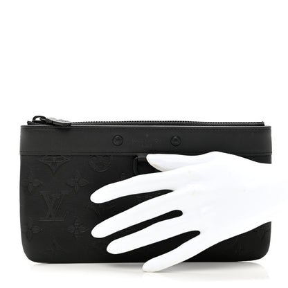 Louis Vuitton Calfskin Monogram Shadow Discovery Pochette PM Black 2 of 7