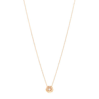 Chanel 18K Rose Gold Diamond Extrait de Camelia Pendant Necklace 1 of 4