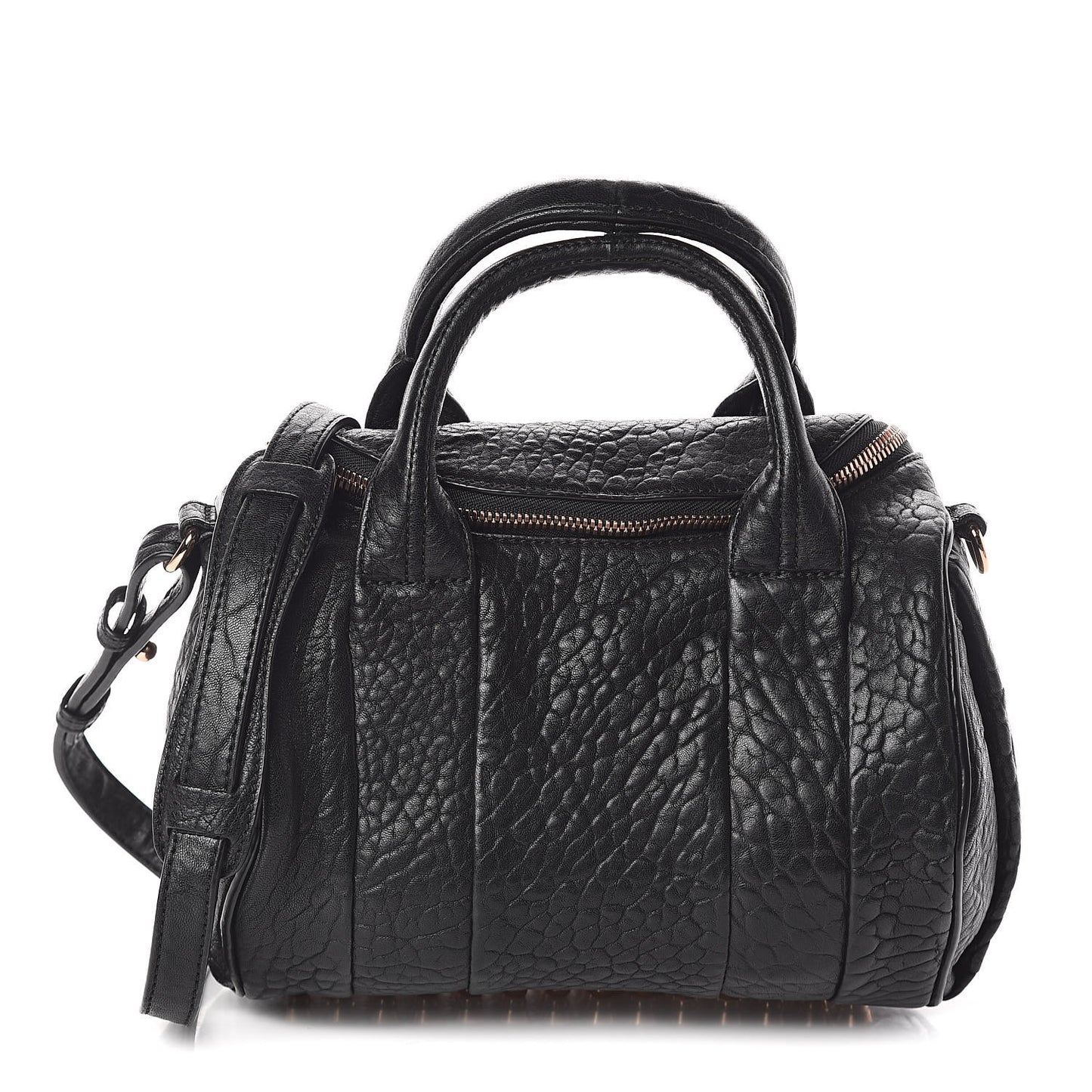 Pebbled Lambskin Rockie Black Rose Gold Hardware