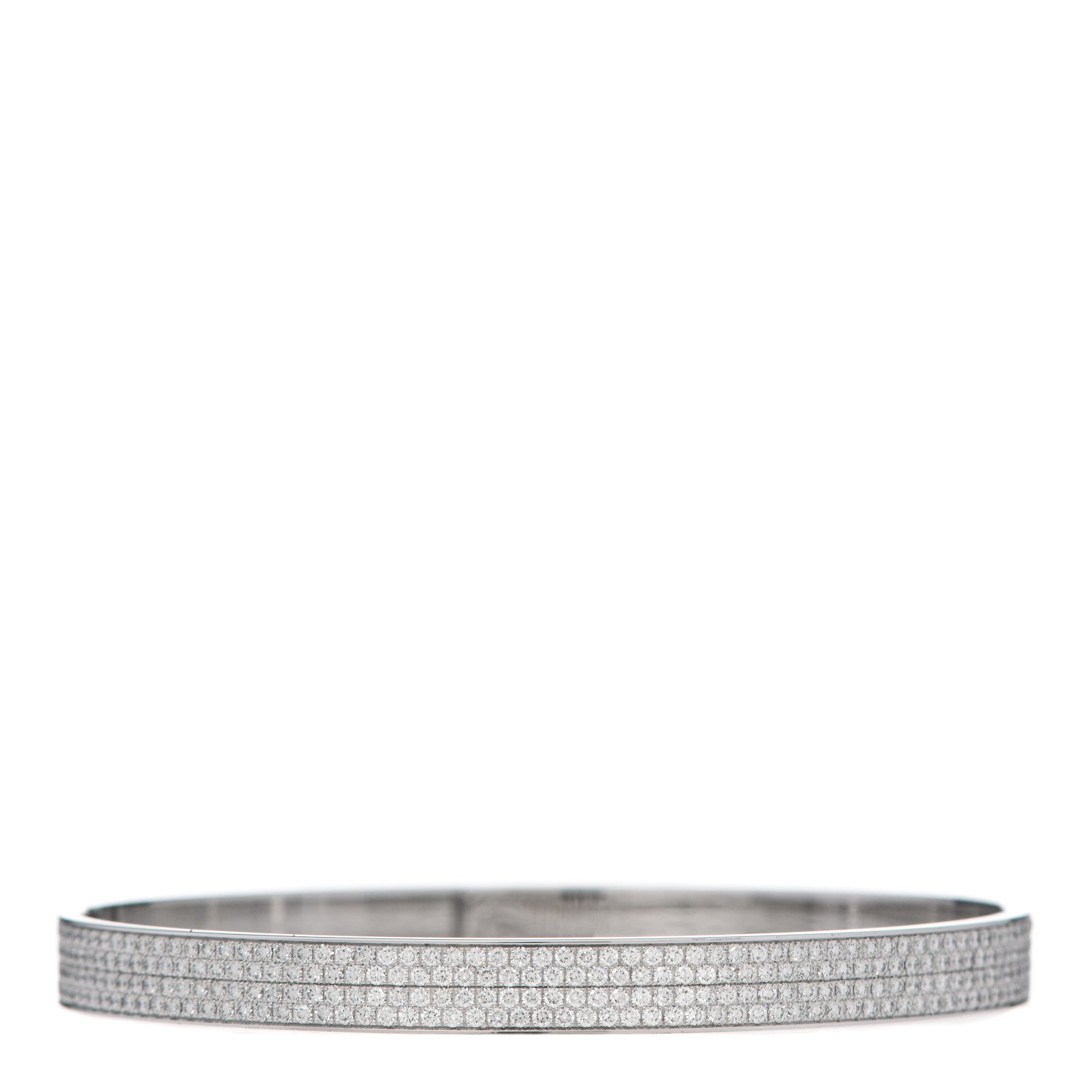 Hermes 18K White Gold Diamond Kelly Full Pave Bracelet SH 3 of 5