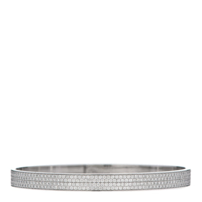 Hermes 18K White Gold Diamond Kelly Full Pave Bracelet SH 3 of 5