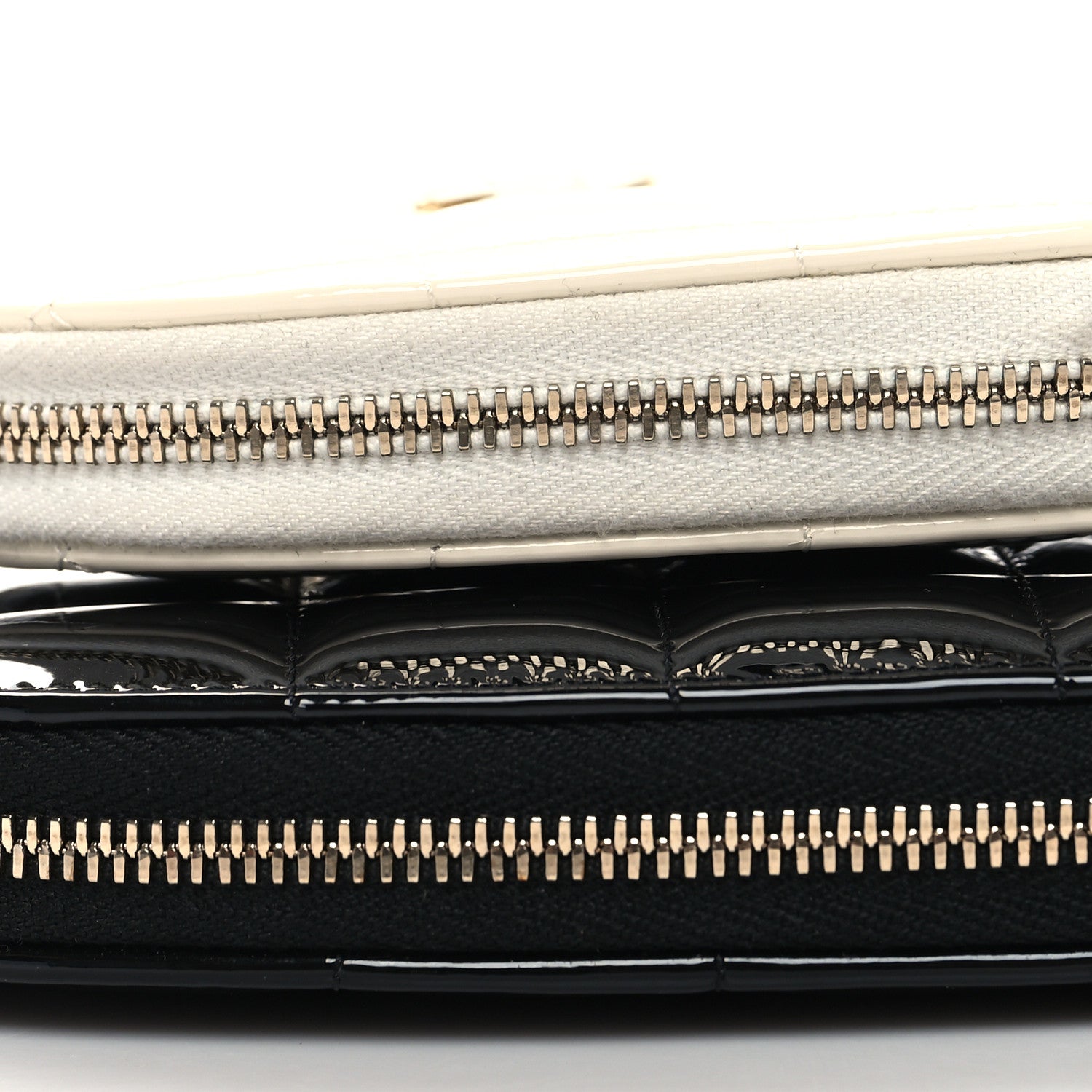 Chanel Patent Calfskin Resin Quilted CC Heart Clutch With Chain Black 11 of 12