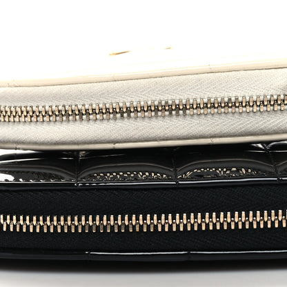 Chanel Patent Calfskin Resin Quilted CC Heart Clutch With Chain Black 11 of 12