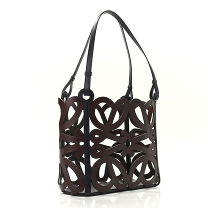 Loewe Smooth Calfskin Small Anagram Cutout Tote Brown Black 2 of 8