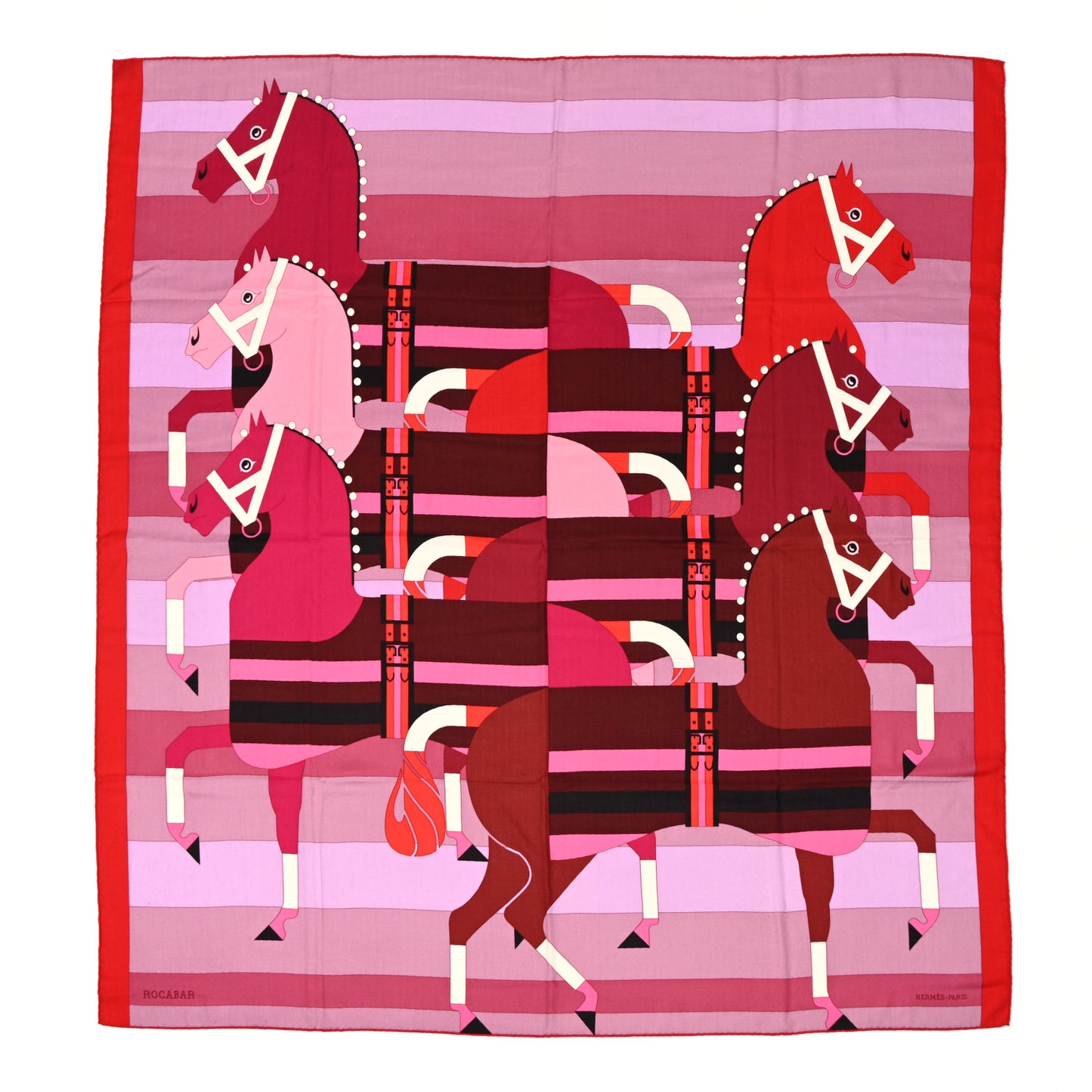 Cashmere Silk Rocabar Shawl 140 Rouge Rose Parme
