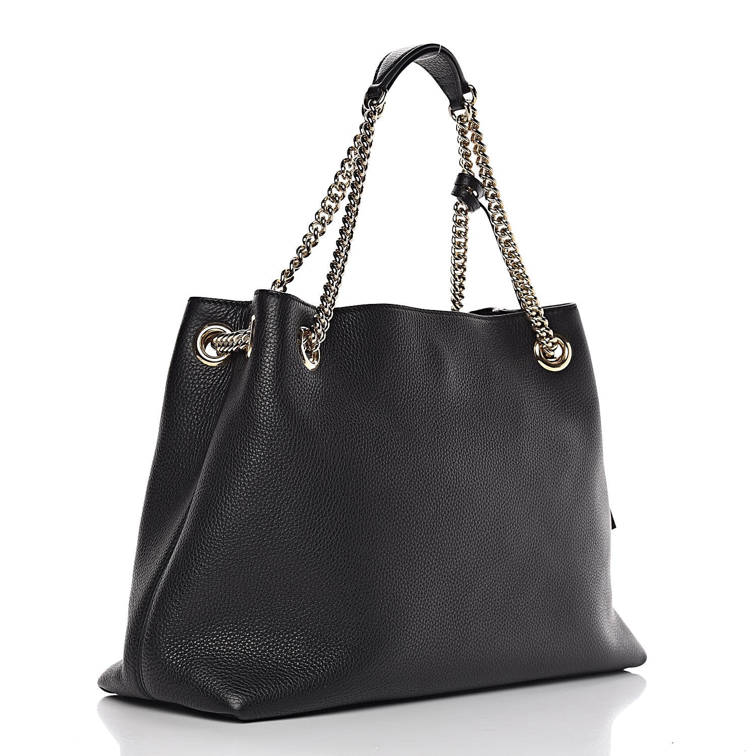 Gucci Pebbled Calfskin Medium Soho Chain Shoulder Bag Black 3 of 12