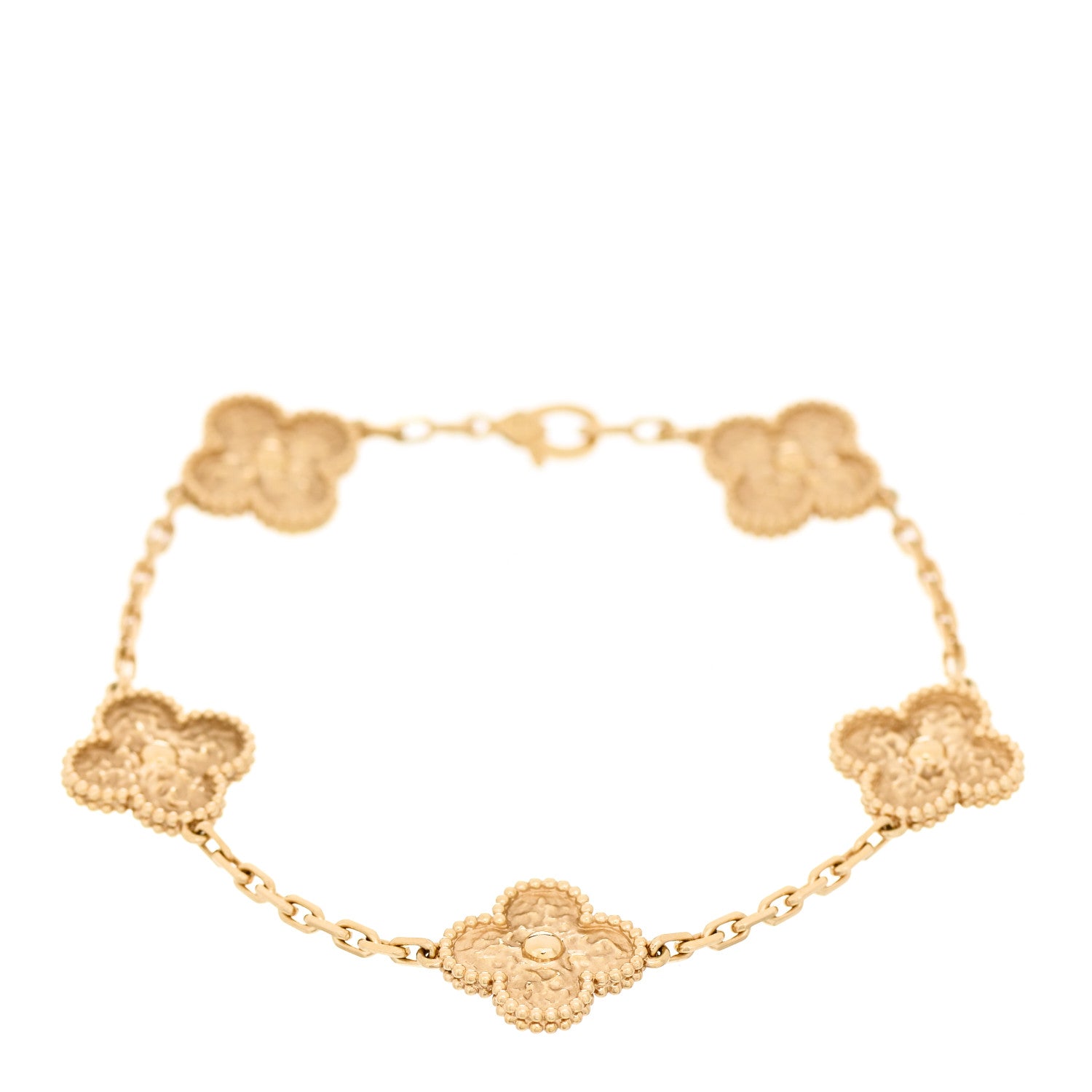 Van Cleef & Arpels 18K Yellow Gold 5 Motifs Vintage Alhambra Bracelet 1 of 4