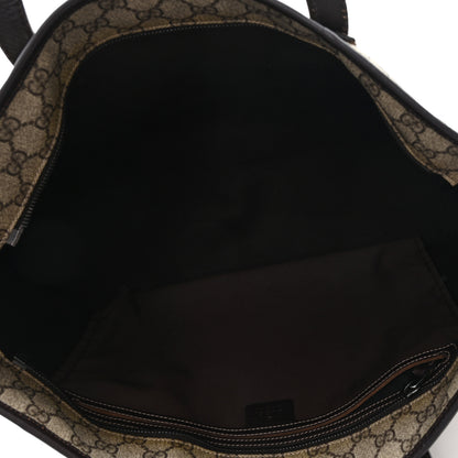 Gucci GG Supreme Monogram Medium Zippered Shopping Tote Dark Brown 5 of 10