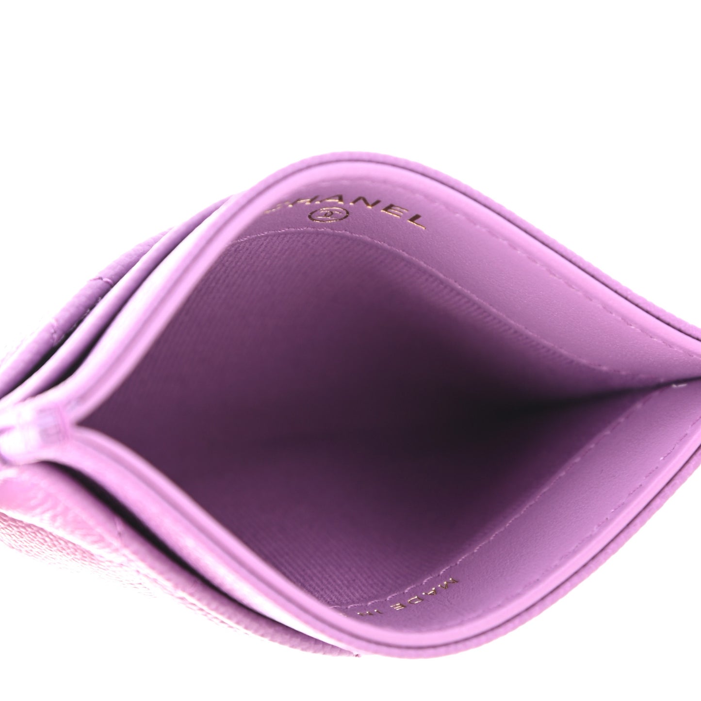 Caviar Quilted Card Holder Purple