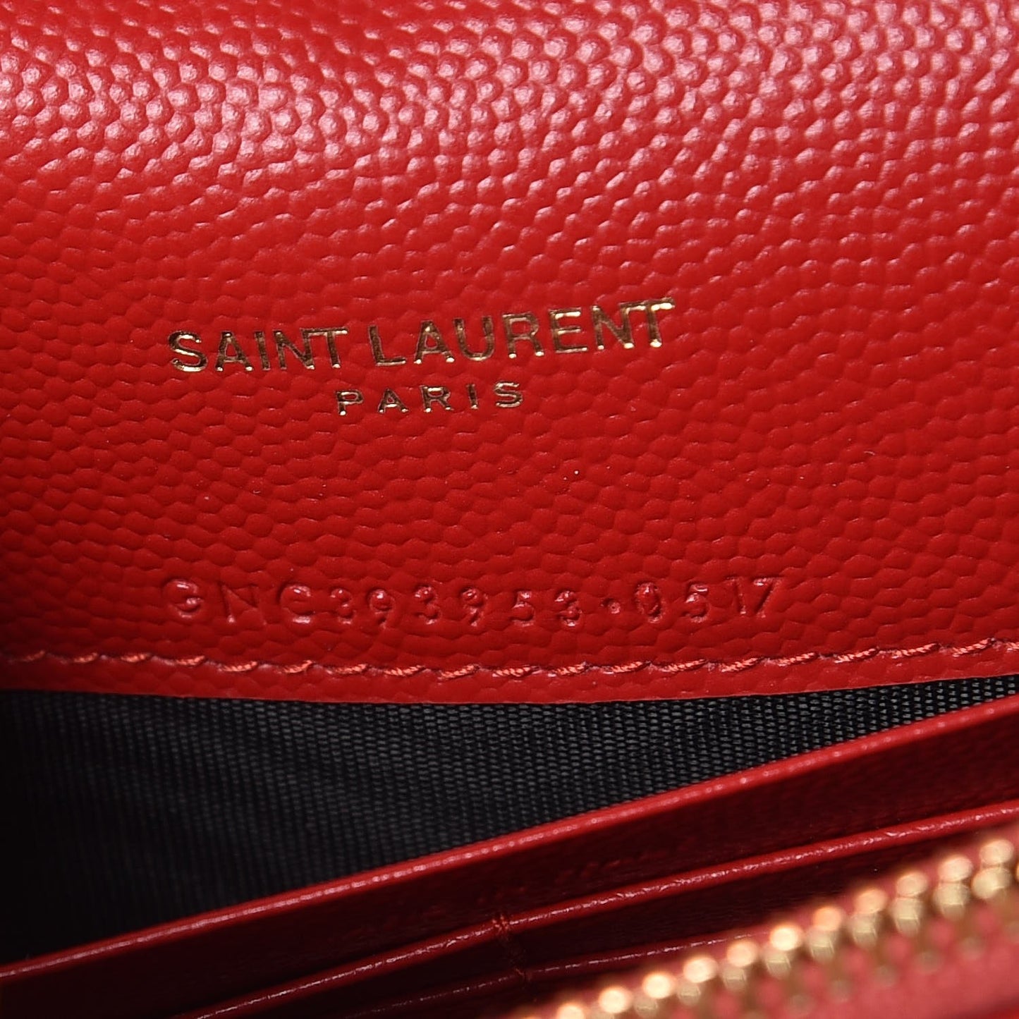 Grain De Poudre Matelasse Chevron Monogram Envelope Chain Wallet New Red