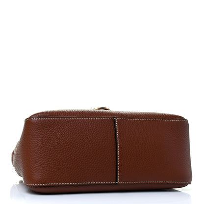 Valentino Garavani Pebbled Calfskin Small VRing Shoulder Bag Saddle Brown 3 of 4