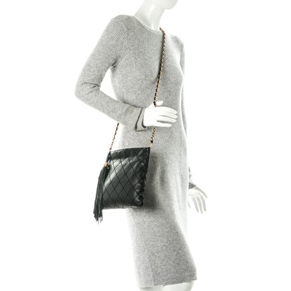 Chanel Lambskin Stitched Tassel Crossbody Black 2 of 11