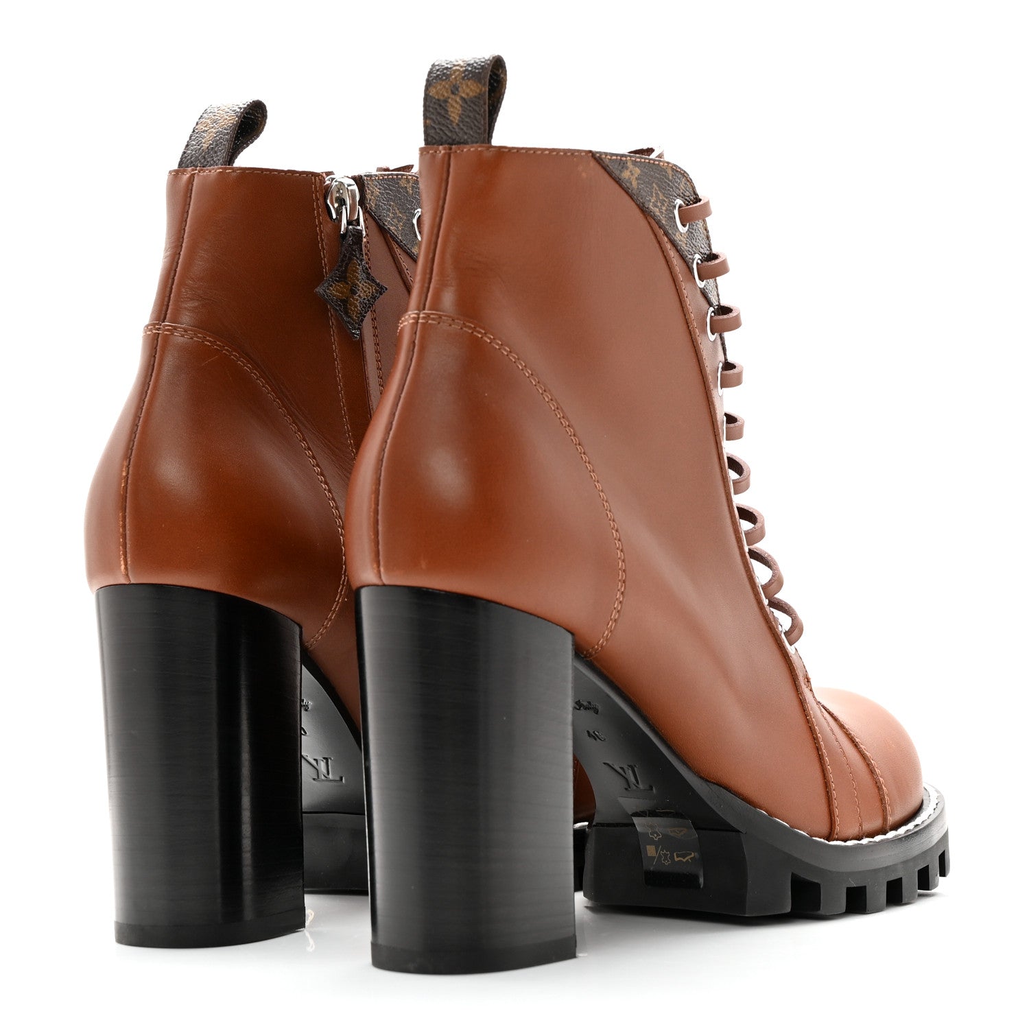 Louis Vuitton Calfskin Monogram Star Trail Ankle Boots 40 Cognac 4 of 13