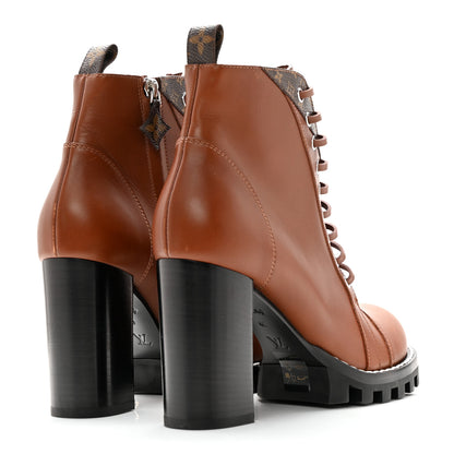 Louis Vuitton Calfskin Monogram Star Trail Ankle Boots 40 Cognac 4 of 13
