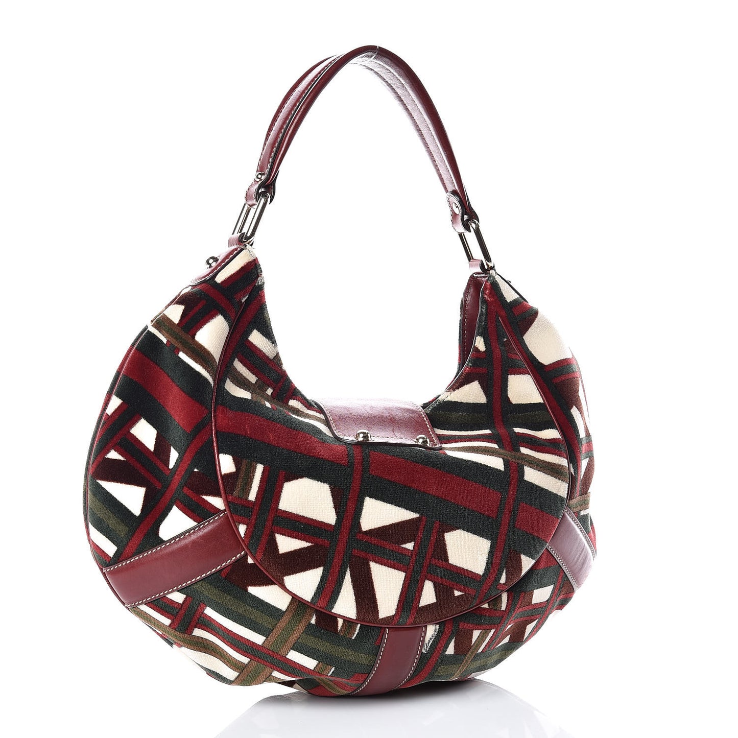 Velvet 85th Anniversary Horsebit Hobo Bordeaux Black