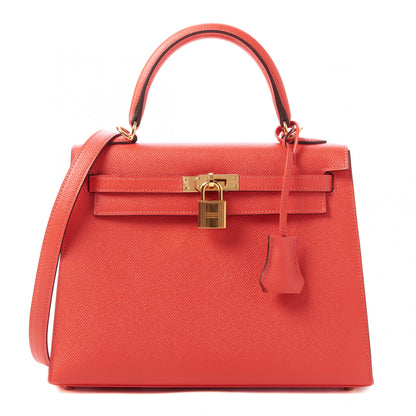 Hermes Epsom Kelly Sellier 25 Rouge Pivoine 1 of 33