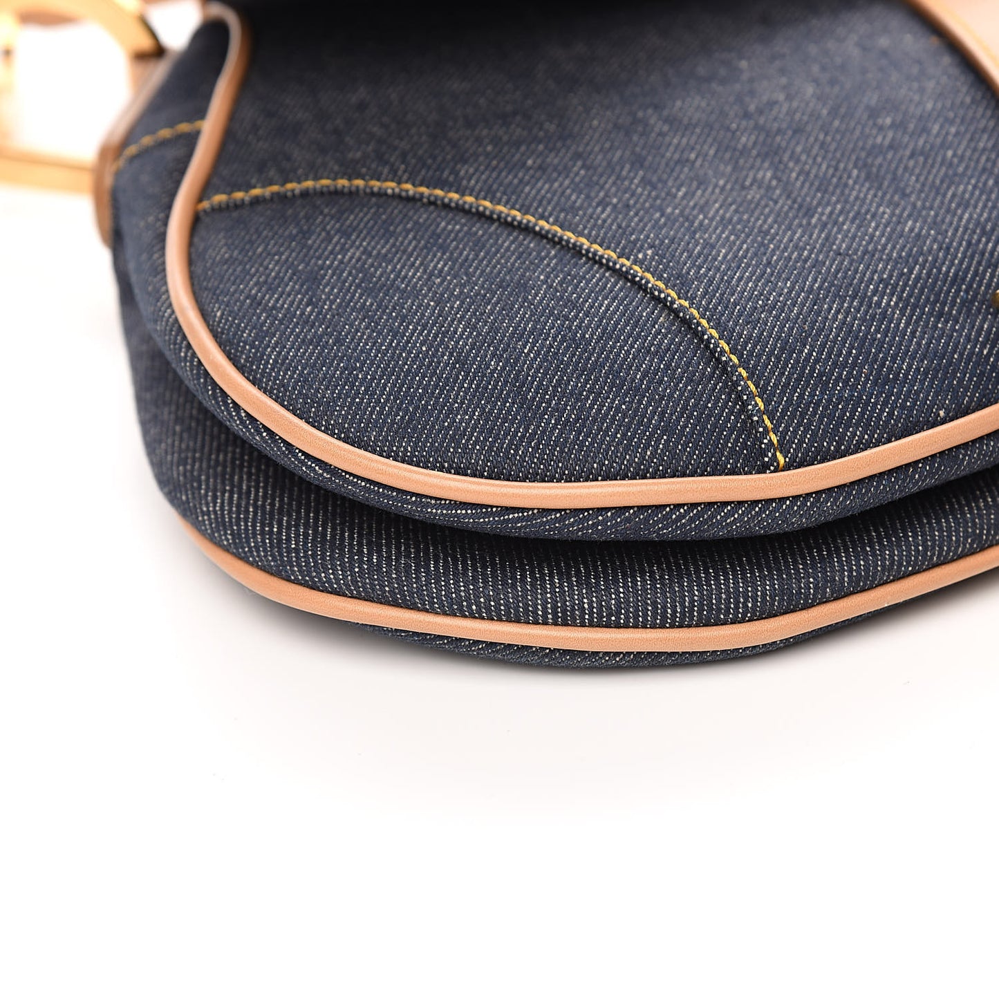 Denim Calfskin Saddle Bag Blue