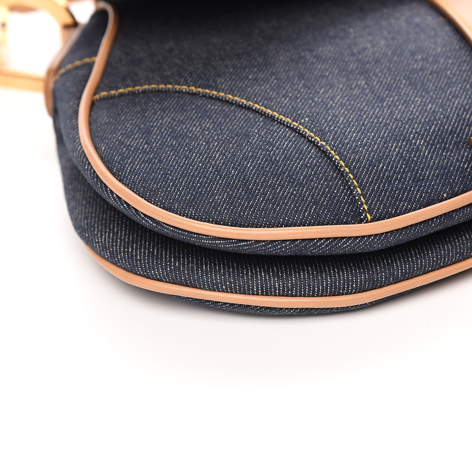Christian Dior Denim Calfskin Saddle Bag Blue 8 of 10