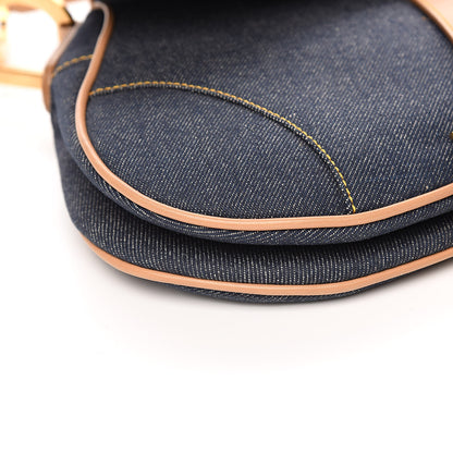 Christian Dior Denim Calfskin Saddle Bag Blue 8 of 10