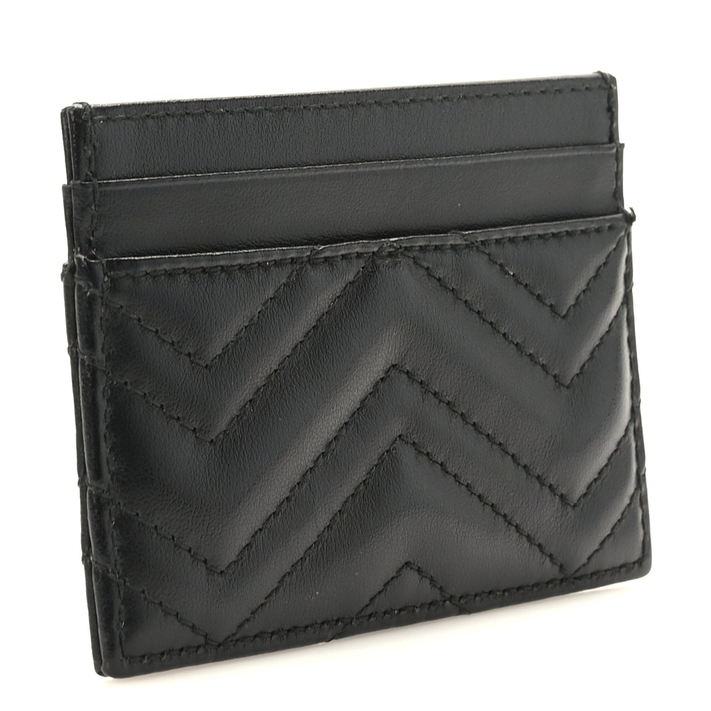 Calfskin Matelasse GG Marmont Card Holder Black