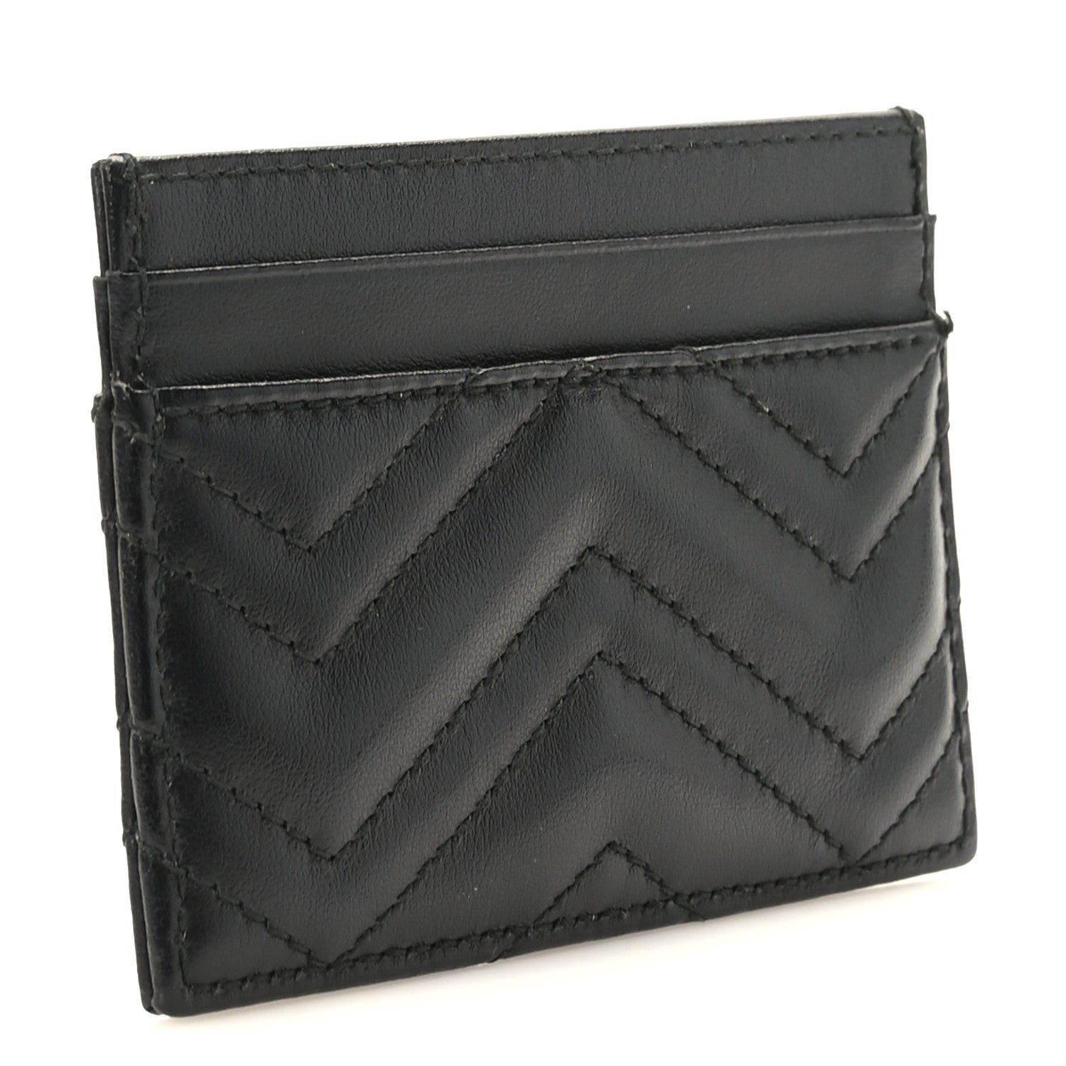 Gucci Calfskin Matelasse GG Marmont Card Holder Black 3 of 7