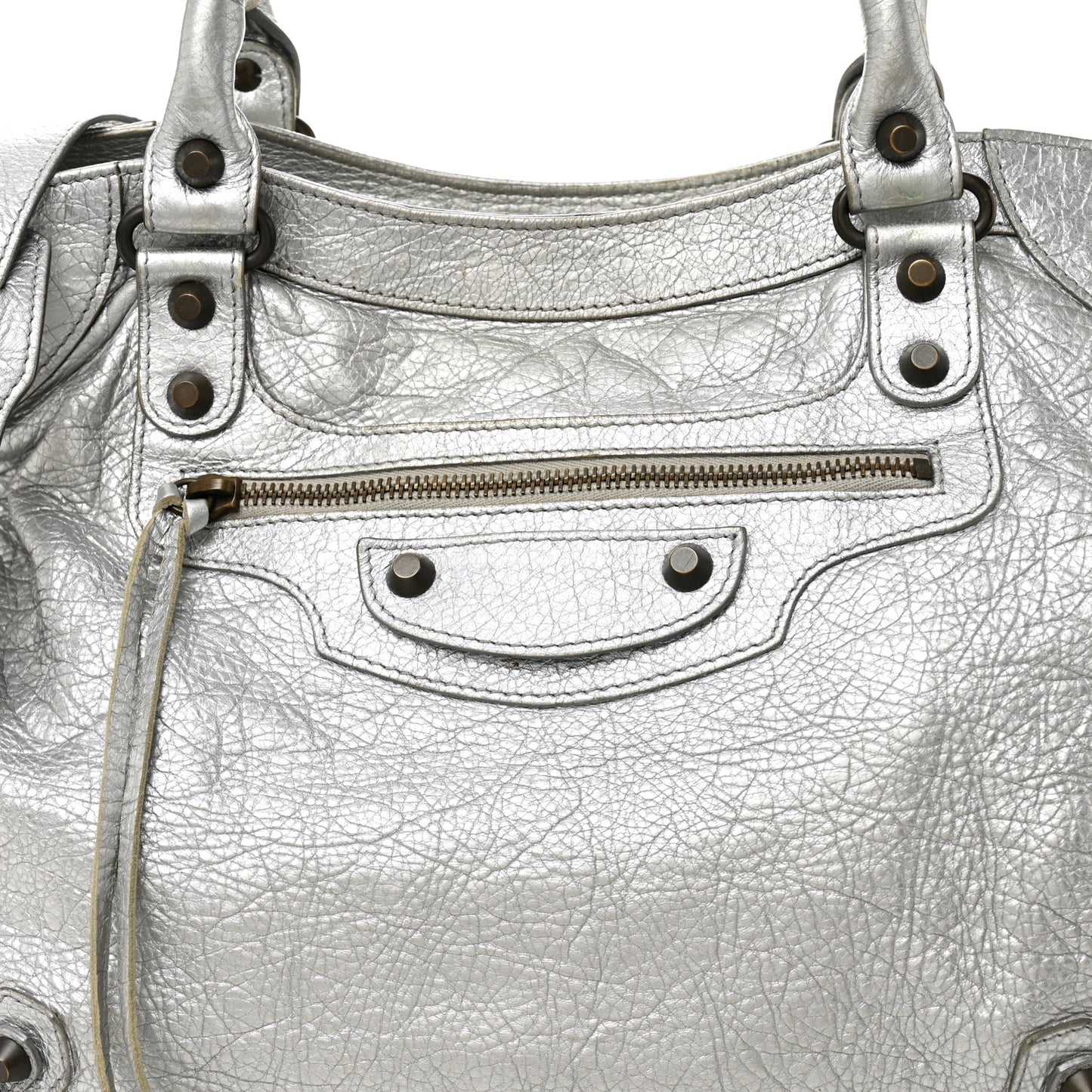 Metallic Agneau Classic Hardware Velo Gris Aluminum