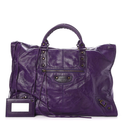 Balenciaga Agneau Classic Hardware Weekender Eggplant 1 of 7