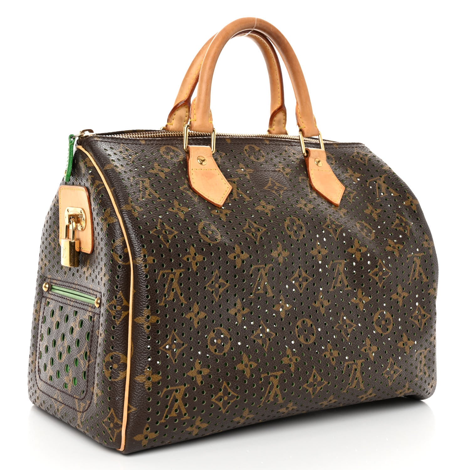 Louis Vuitton LOUIS VUITTON Monogram Perforated Speedy 30 Green 3 of 13