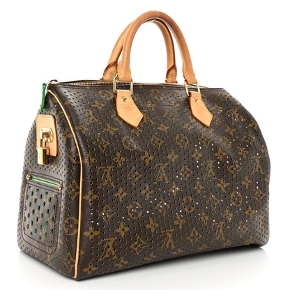 Louis Vuitton LOUIS VUITTON Monogram Perforated Speedy 30 Green 3 of 13
