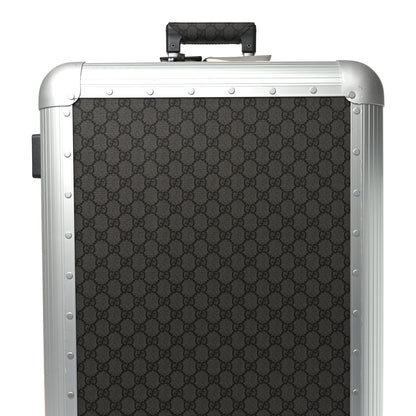 Gucci GG Supreme Monogram Aluminium Porter Medium Trolley Suitcase Silver Grey Black Graphite Grey 6 of 9