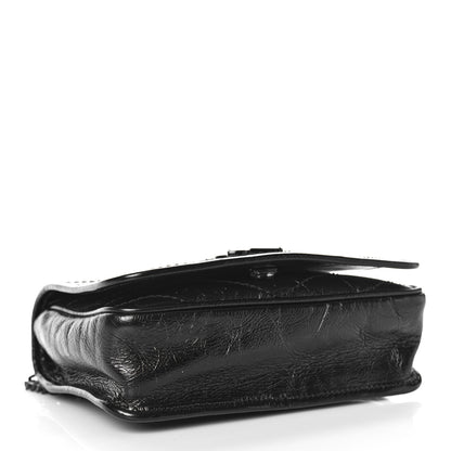 Saint Laurent Crinkled Calfskin Matelasse Monogram Niki Chain Wallet Black 4 of 9