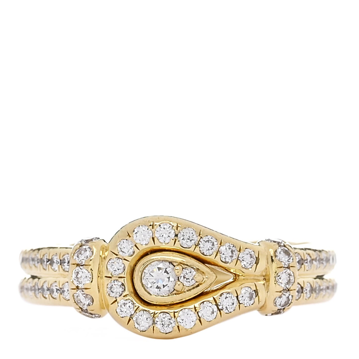 18K Yellow Gold Diamond Thoroughbred Loop Ring 53 6.5