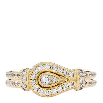 David Yurman 18K Yellow Gold Diamond Thoroughbred Loop Ring 53 6.5 1 of 4