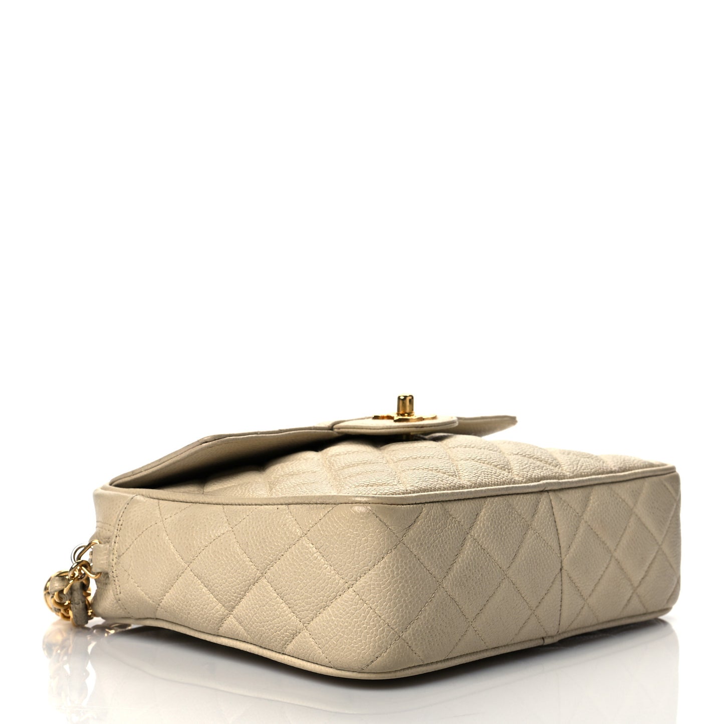 Caviar Quilted Camera Case Beige Clair