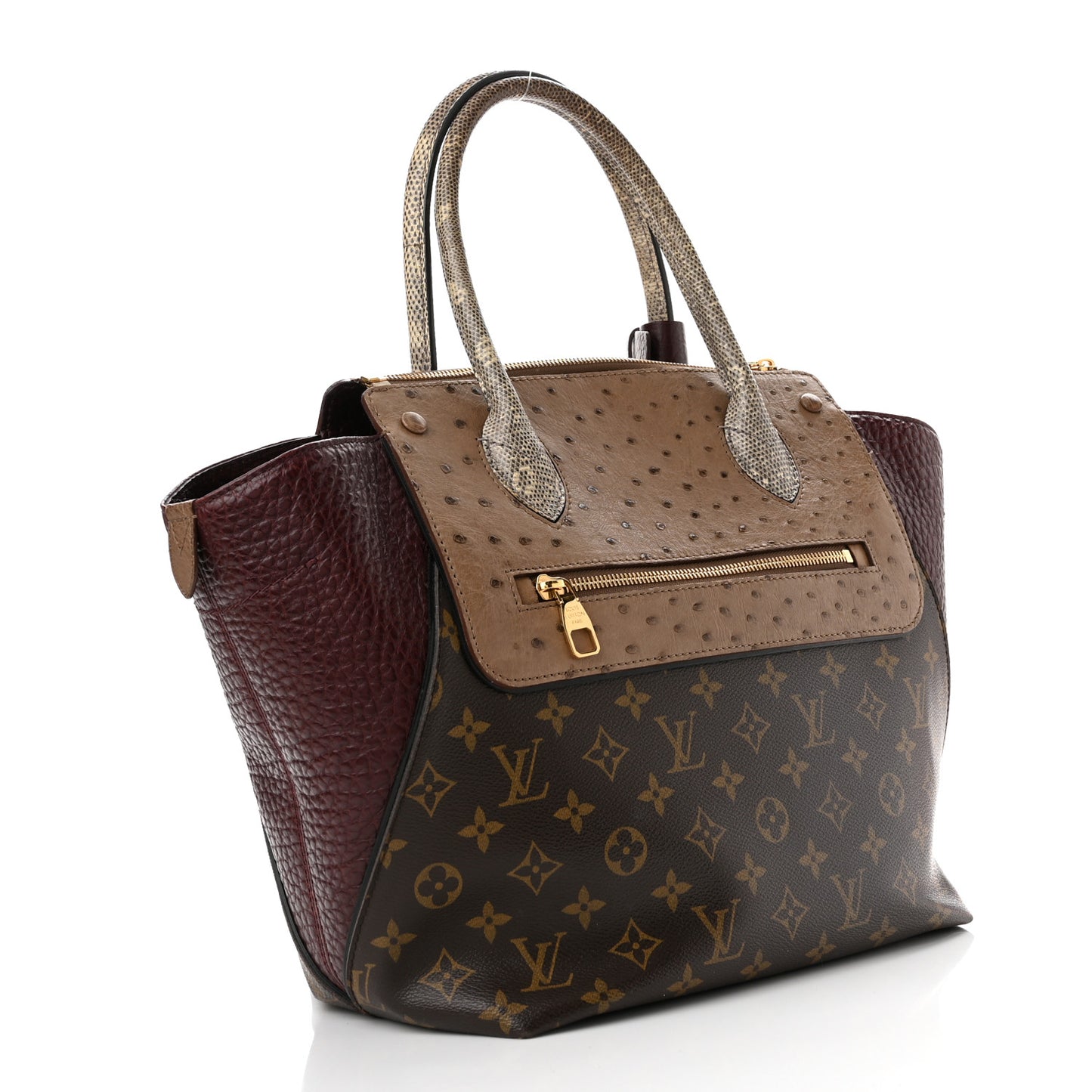 Monogram Ostrich Lizard Majestueux PM Bordeaux