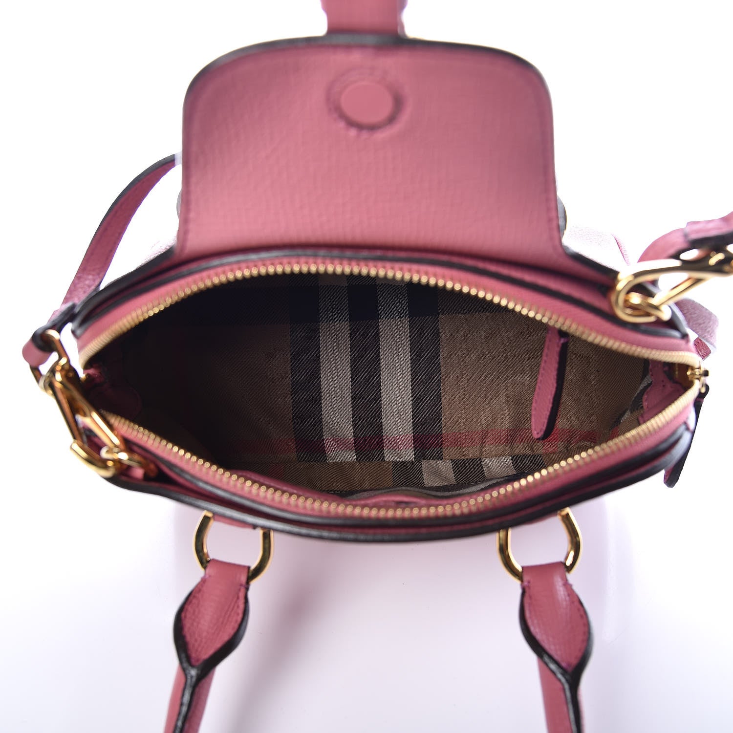 Burberry Derby Calfskin Small Milverton Satchel Mauve Pink 7 of 8