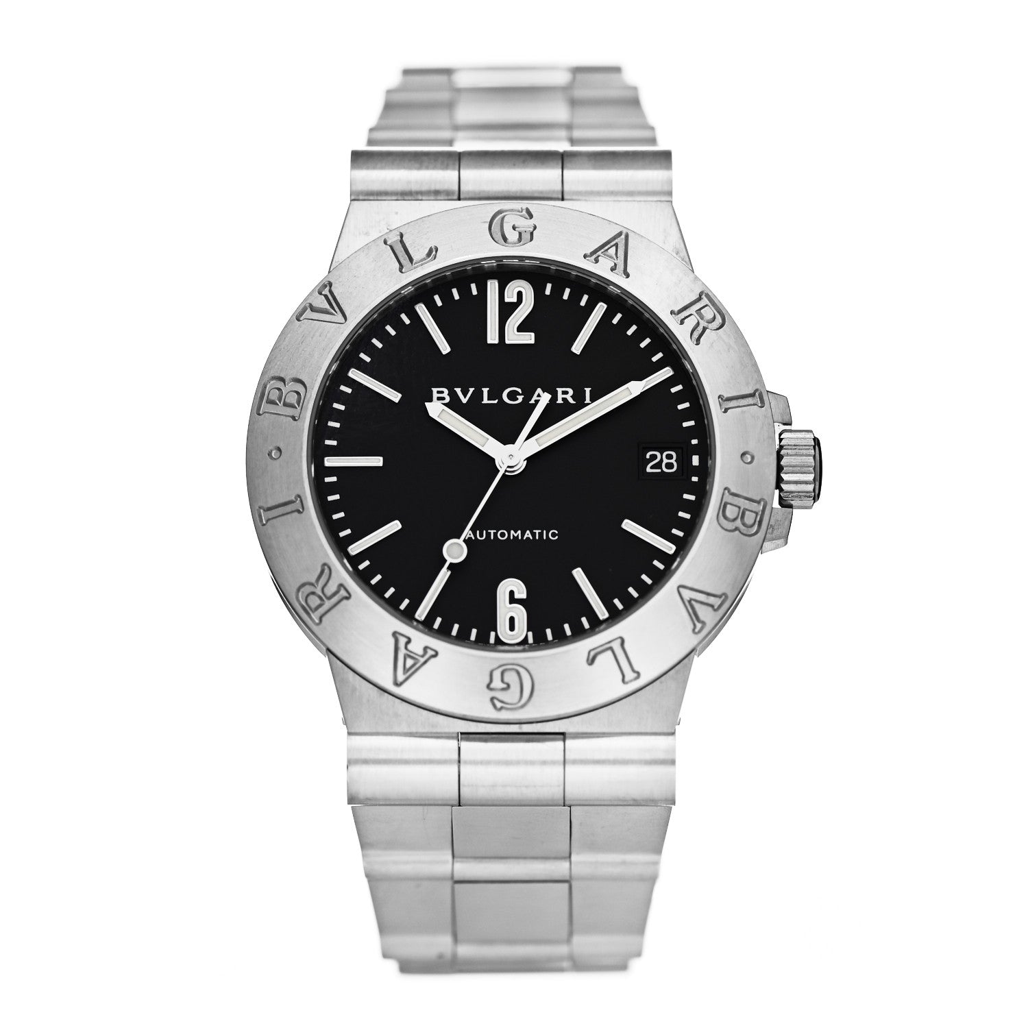 Bulgari Stainless Steel 35mm Diagono Automatic Watch Black 1 of 4