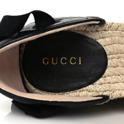 Gucci Nappa Matelasse GG Marmont Ankle Wrap Platform 35/120mm Espadrille Wedges 40 Black 7 of 8
