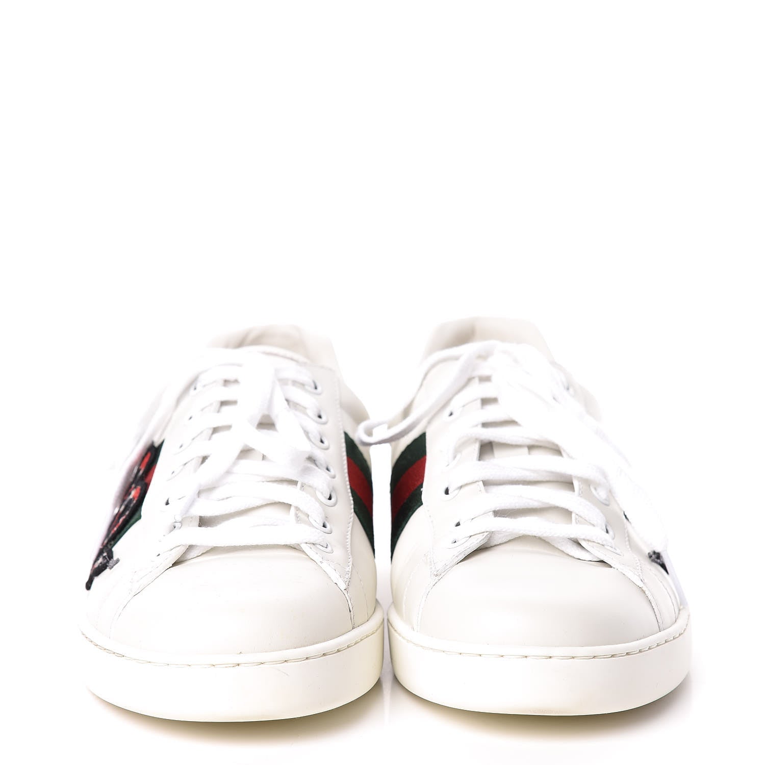 Gucci Calfskin Ayers Kingsnake Embroidered Mens Ace Sneakers 9.5 Green Red 2 of 13