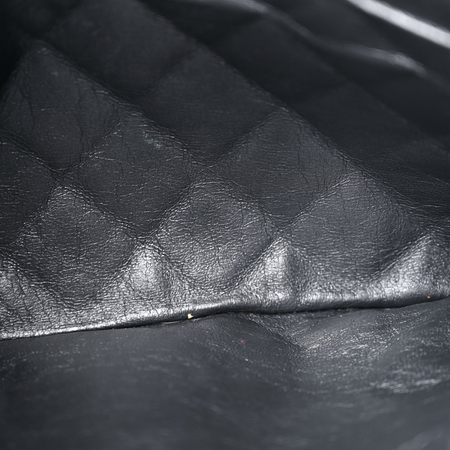 Metallic Aged Calfskin Quilted Large Reissue Camera Case Silver