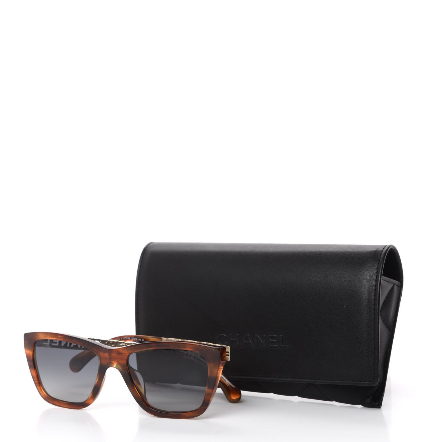 Acetate Metal Rectangle Sunglasses 5442-A Tortoise